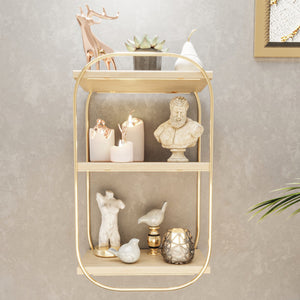 Półka ścienna Parkano 47x28x14 cm kolor złoty [en.casa]