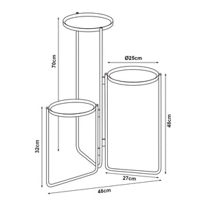 Stojak na rośliny Ostre z 3 półkami metalowymi [en.casa]
