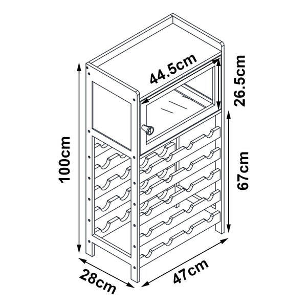 Stojak na wino Gjerstad 100x47x28cm bambus natura [en.casa]