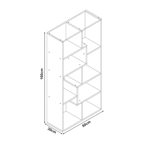 Półka na książki Hå Bamboo 160x80x30cm Nature [en.casa]