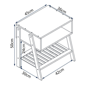 Stolik nocny Håbo 50x45x36 cm bambus [en.casa]