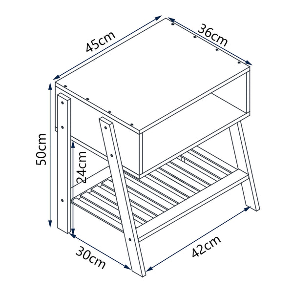 Stolik nocny Håbo 50x45x36 cm bambus [en.casa]
