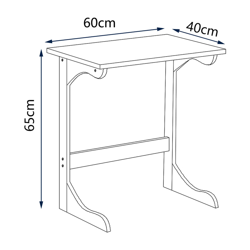 Szkic wymiarowy Stolik pod laptopa Hægebostad 65x60x40 cm bambus [en.casa]