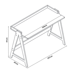 Biurko bambusowe Härryda 107x47x81 cm naturalne [en.casa]