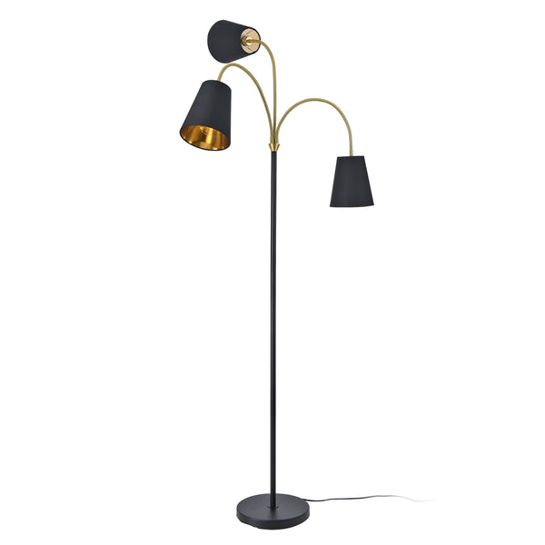 Lampa podłogowa Wycombe 3-light czarny / złoty [lux.pro]