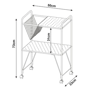 Wózek do serwowania Austrheim 73x50x33cm czarny [en.casa]
