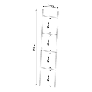 Drabinka na ręczniki Bodø stal 176x38 cm czarna [en.casa]