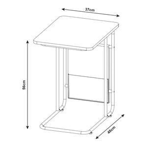 Stolik pod laptopa Dyrøy 56x48x37cm biały/dąb [en.casa]