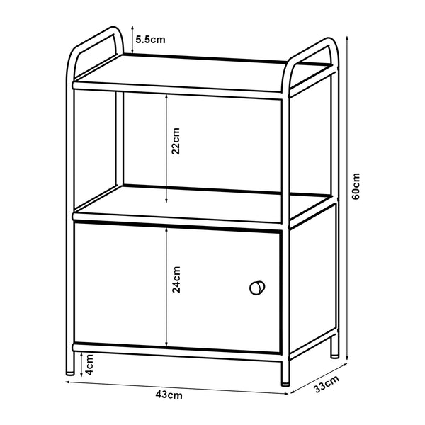 Stolik boczny Gulen czarny/dębowy [en.casa]