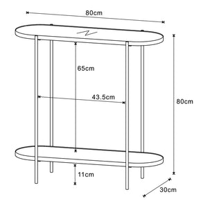 Stolik konsolowy Høyanger 80x80x30cm czarny/dąb [en.casa]