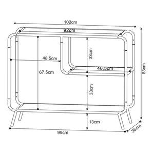 Stolik konsolowy Krødsherad 83x102x36cm czarny/dąb [en.casa]
