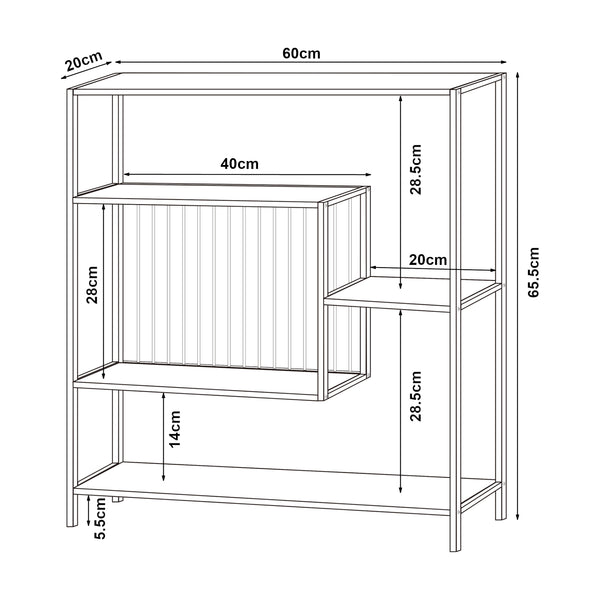 Stolik konsola Beesel 655x60x20 cm czarny [en.casa]