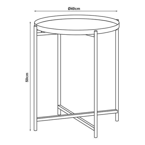 Stolik boczny Sälen metal czarny [en.casa]