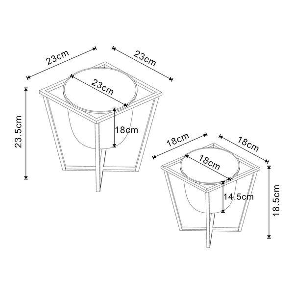 Stojak na rośliny Nordmaling zestaw 2 metalowy czarny [en.casa]