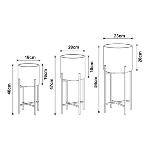 Stojak na rośliny Orsa zestaw 3 szt. metal czarny [en.casa]