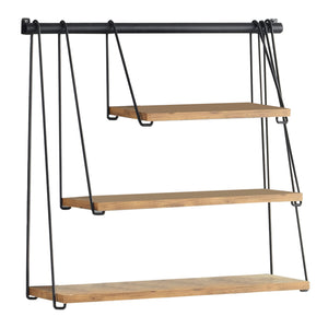 Półka ścienna Åmli 67x26x63cm Czarny/wygląd drewna [en.casa]