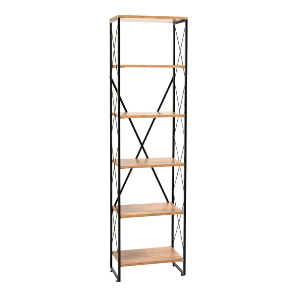 Półka stojąca Åre 180x50x30cm czarny/drewniany [en.casa]