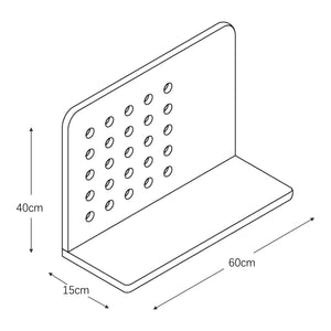 Półka ścienna Dønna 60x15x40cm czarna [en.casa]