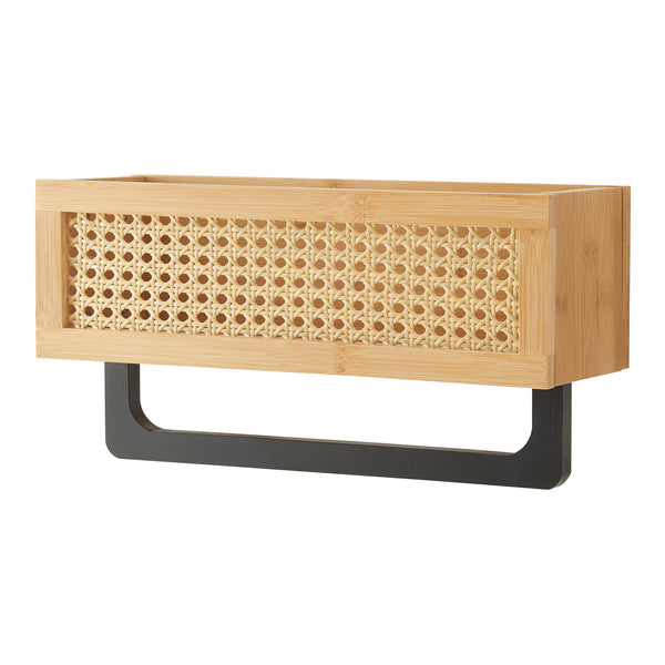 Tervola półka ścienna 36x13x19 cm bambus rattan [en.casa]
