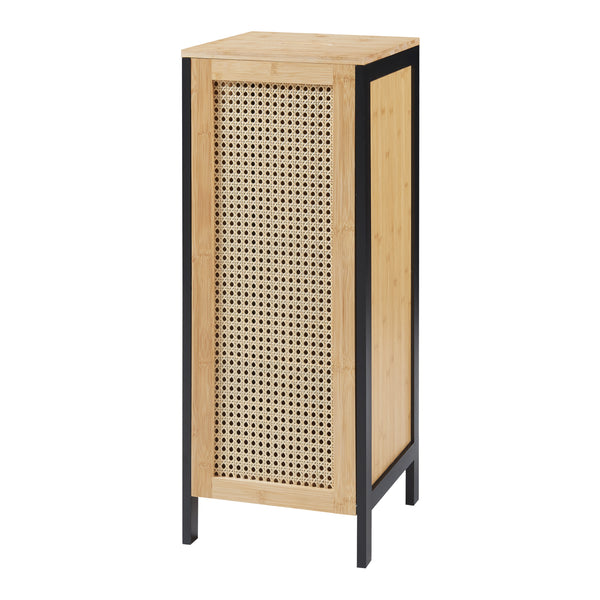 Kosz na pranie Tervola 51 L czarny/bambus [en.casa]