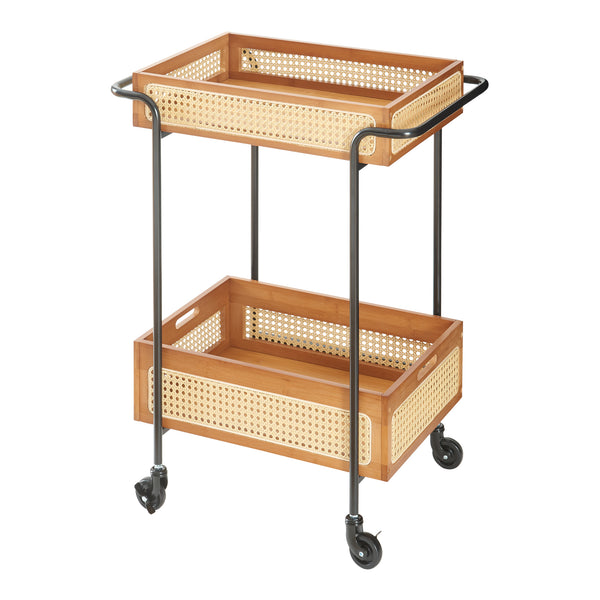 Tervola wózek do serwowania 81x61x39 cm rattan [en.casa]