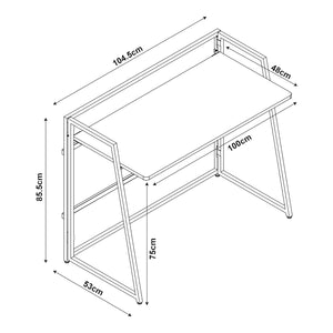 Składane biurko Ringerike 104,5x53x85,5cm Czarny/Walnut [en.casa]