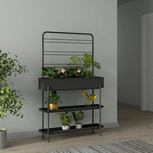 Stojak na rośliny zewnętrzne Aalsmeer metal 154x96x24 cm czarny [casa.pro]