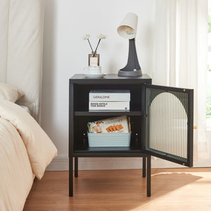 Szafka nocna Karlskrona 60x42,5x40 cm czarna, matowa [en.casa]