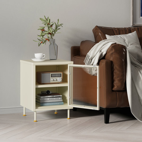 Szafka boczna Lindau 56x40x40 cm kremowa biel [en.casa]