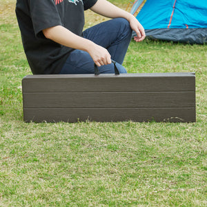 Zestaw składanych ławek Lillestrøm 2-częściowy o wyglądzie drewna, ciemnobrązowy [en.casa]