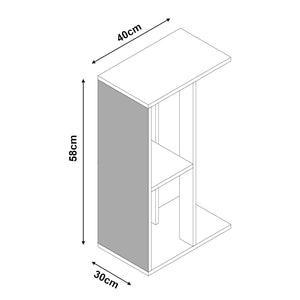 Stolik boczny z powierzchnią do drapania Ljungby White [en.casa]