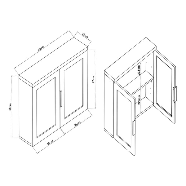 Szafka z lustrem Namsskogan 50x60x15cm orzechowy wygląd [en.casa]