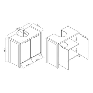 Szafka podumywalkowa Namsskogan 60x60x30cm o orzechowym wyglądzie [en.casa]