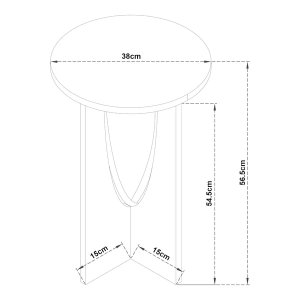 Stolik boczny Rindal 38x56,5 cm dąb [en.casa]