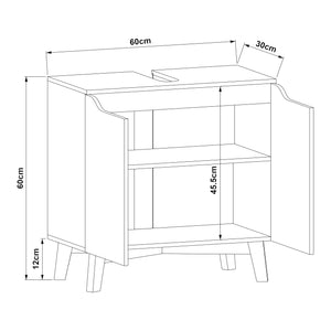 Szafka podumywalkowa Overath 60x60x30cm szara [en.casa]