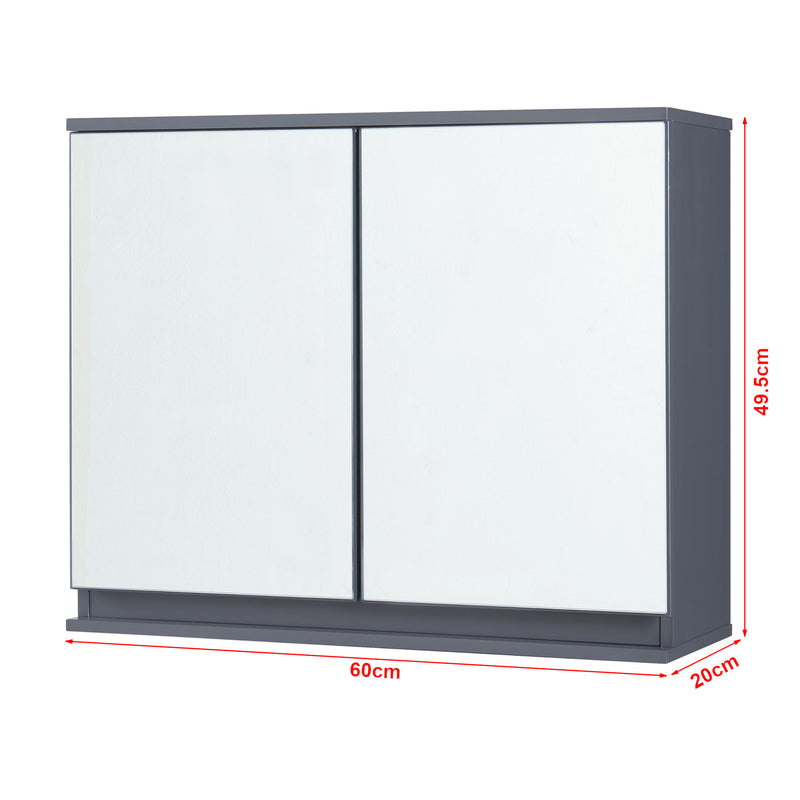 Szkic wymiarowy Szafka z lustrem Overath 60x20x50 cm szara [en.casa]