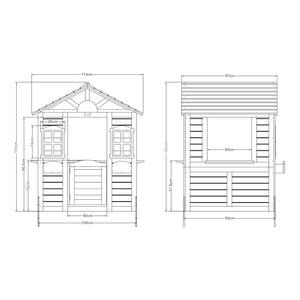 Domek do zabawy Acciano 131x113x97 cm drewno jodłowe [casa.pro]