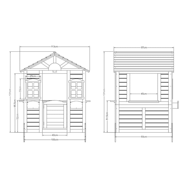 Domek do zabawy Acciano 131x113x97 cm drewno jodłowe [casa.pro]