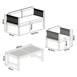 Zestaw mebli ogrodowych Cannole 4 szt. drewno akacjowe kolory drewna [casa.pro]