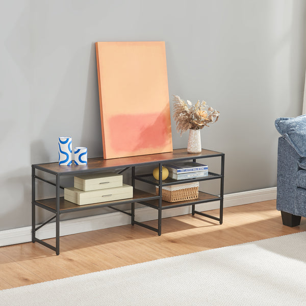 Stolik TV Västiarharg 120x30x46 cm czarny/orzechowy [en.casa]