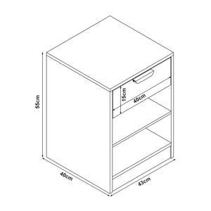 Szafka nocna Varkaus 55x43x40cm dąb [en.casa]