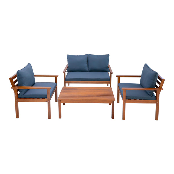 Zestaw mebli ogrodowych Brittoli 4-cz. drewno akacjowe z certyfikatem FSC® [en.casa]