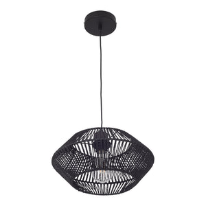 Lampa wisząca Amersham metal+rattan czarny [lux.pro]
