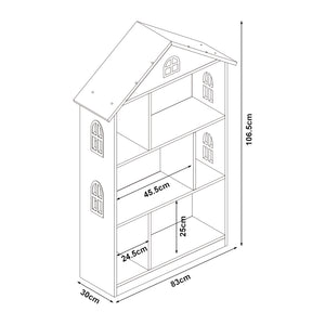 Półka dziecięca Vipsali 107x83x30 cm biały/różowy [en.casa]
