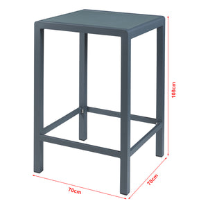 Zewnętrzny stolik barowy Avise aluminium szkło antracyt [casa.pro]