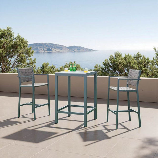 Zestaw 2 krzeseł barowych Avise aluminium ciemnoszare [casa.pro]