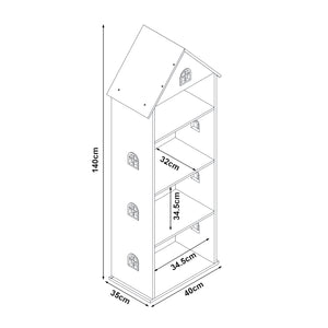 Półka dziecięca Vipsali 140x40x35 cm biały/różowy [en.casa]