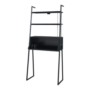 Biurko Storfjord z półką drabinkową 184x80x40cm czarne [en.casa]