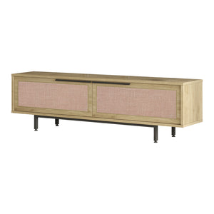 Szafka pod telewizor Kvænangen dąb i rattan [en.casa]