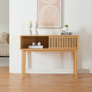 Stolik konsolowy Ypäjä 110x39x81 cm bambus [en.casa]